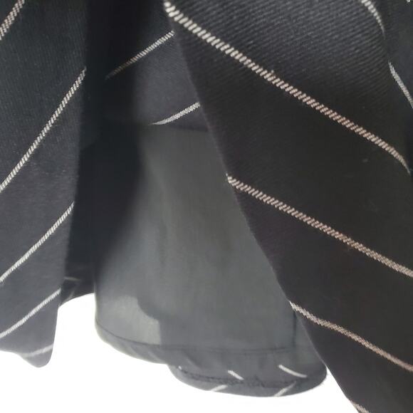 Talbots Women Petite Stripe A-Line Midi Black Wool Blend Skirt Sz 6P Office Wear - Picture 2 of 8